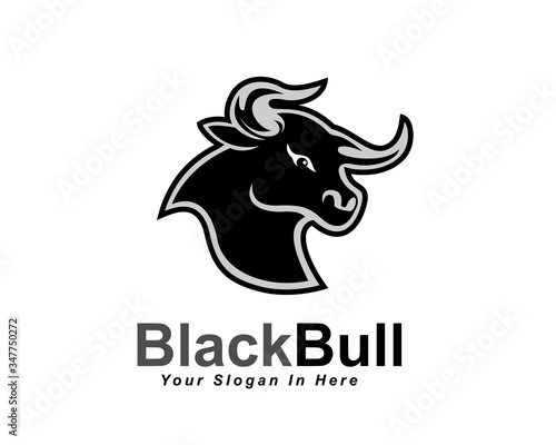 black head bull ox buffalo cow angry logo design inspiration