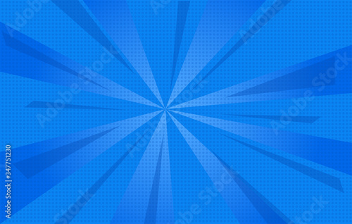 Pop art blue comics book cartoon magazine cover. Cartoon pop up funny abstract  retro pattern. 