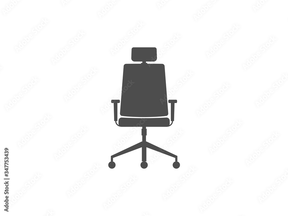 Office chair, seat icon. Vector illustration, flat design. Office chair, seat icon. Vector illustration, flat design.