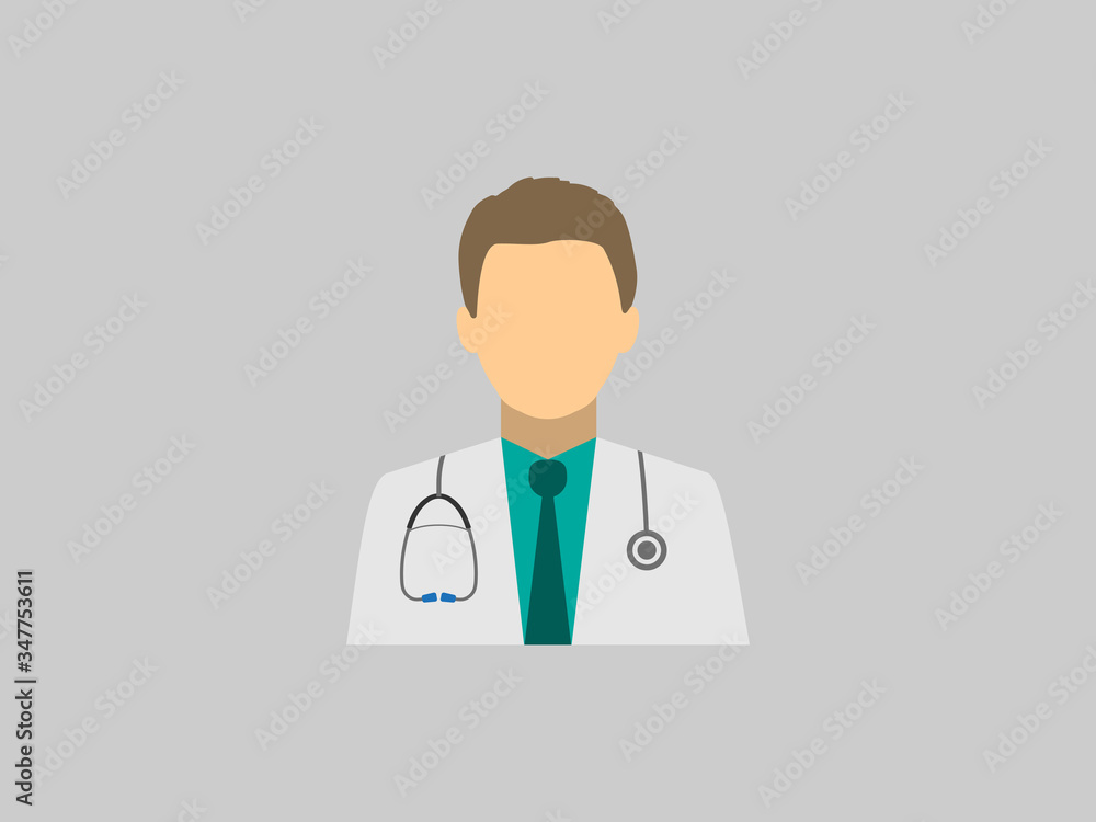 Doctor, health, medical icon. Vector illustration, flat design.