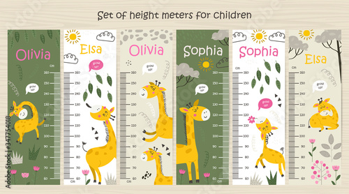 Kids height charts with Giraffes