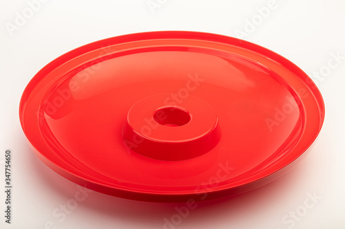 red plastic cover for the hip or pelvis
