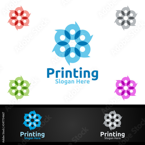 Letter P Printing Company Vector Logo Design for Media, Retail, Advertising, Newspaper or Book Concept