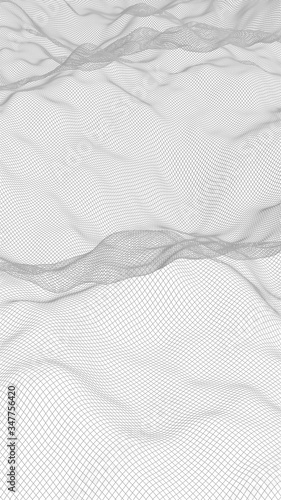Abstract landscape on a white background. Cyberspace grid. hi tech network. 3d illustration © Plastic man