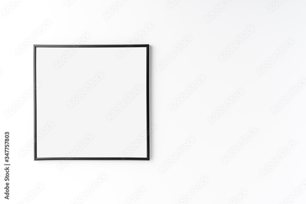 Black photo frame with copyspace on white background. Home decoration Black photo frame with copyspace on white background. Home decoration