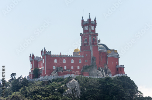 Εκτύπωση καμβά beautiful red castle Pena Palace romanticist castle in sao pedro de penaferim si