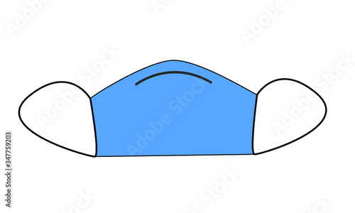 Protective blue mask, medicine vector icon.