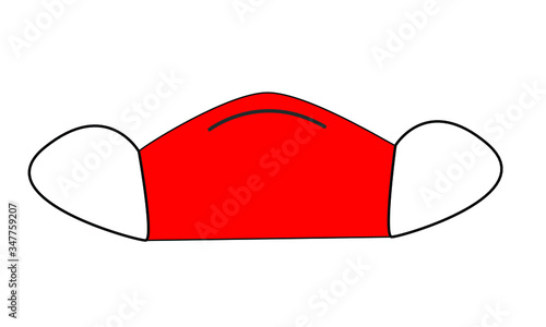 Protective red mask, medicine vector icon.