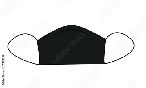 Protective black mask, medicine vector icon.