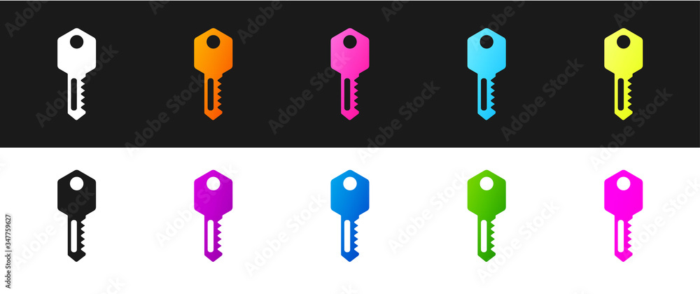 Set House key icon isolated on black and white background. Vector Illustration Set House key icon isolated on black and white background. Vector Illustration