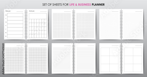Simple vector business planner with open date photo