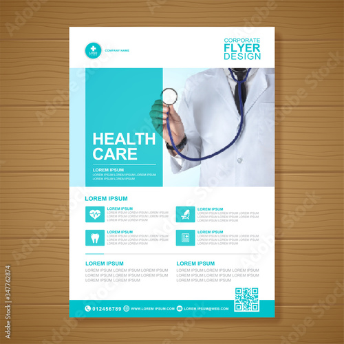 Corporate healthcare and medical cove a4 flyer design template for print