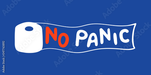 Coronavirus collection - No Panic lettering - vector illustration