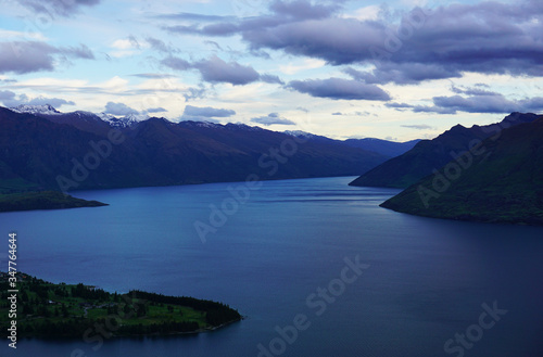 Beautiful blue mountain lake
