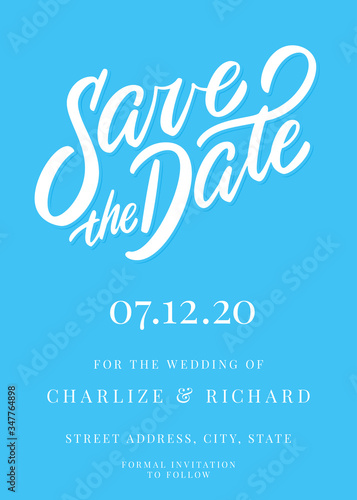 Save the date. Vector invitation.