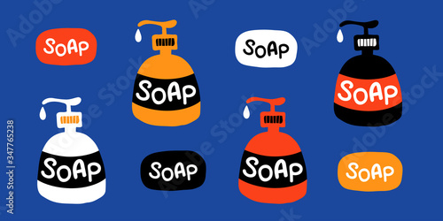 Coronavirus collection vector illustration of soap