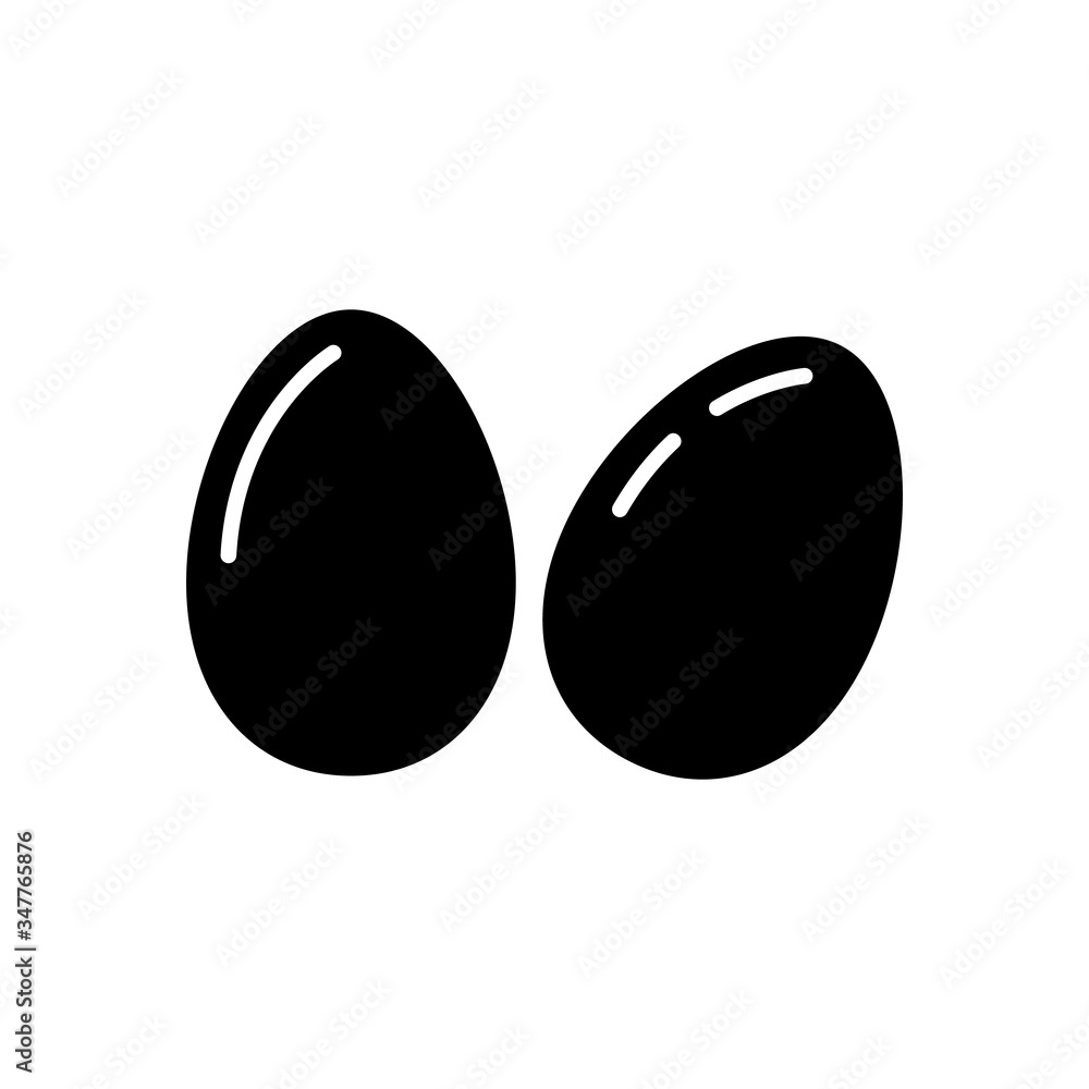 Egg icon. Black and white vector illustration chicken egg Egg icon. Black and white vector illustration chicken egg