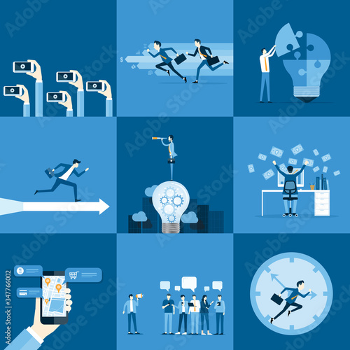 set business illustration design concept 