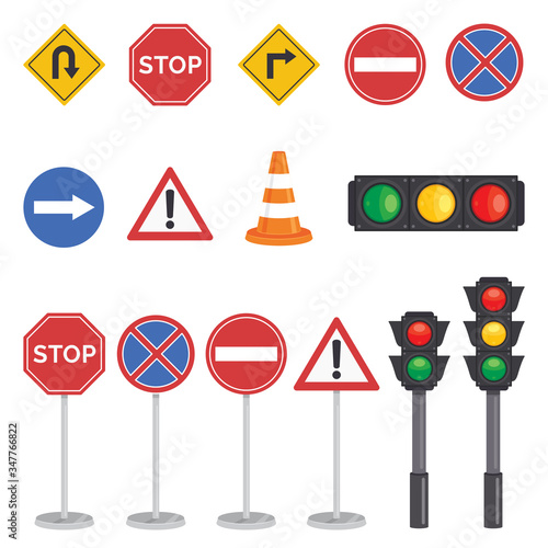 Traffic Concept With Lights And Equipments