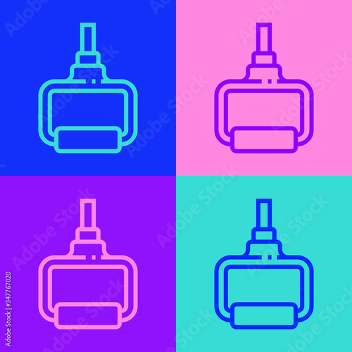 Pop art line TPX loop training equipment icon isolated on color background. Sport equipment.  Vector Illustration