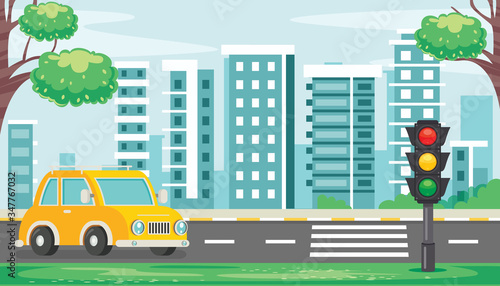 Traffic Concept With Lights And Equipments