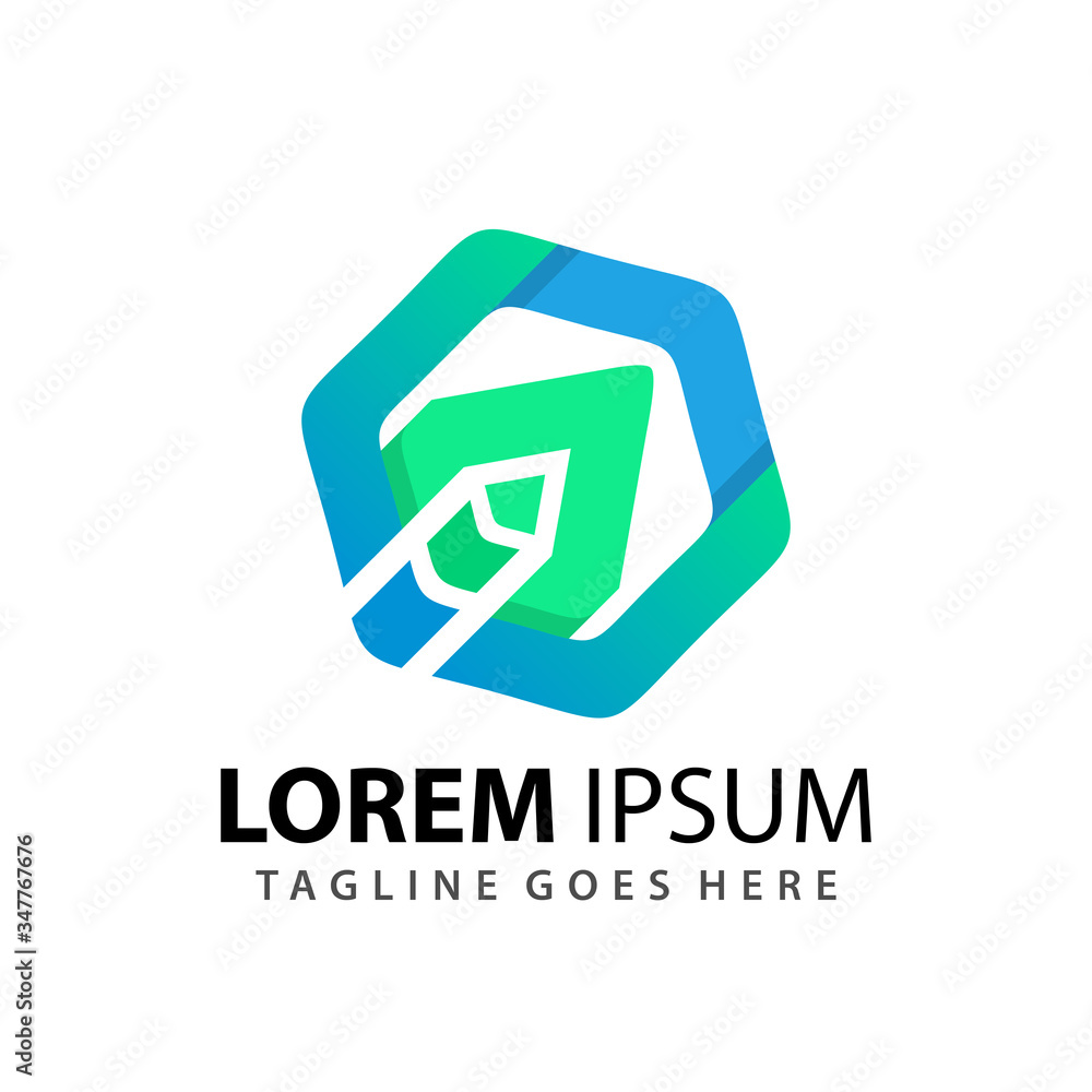 Gradient Hexagon Abstract Rocket Business Company Modern Logo Design Template Vector Gradient Hexagon Abstract Rocket Business Company Modern Logo Design Template Vector