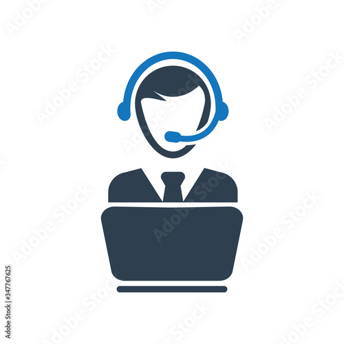 Call Center Icon. Customer service rep icon