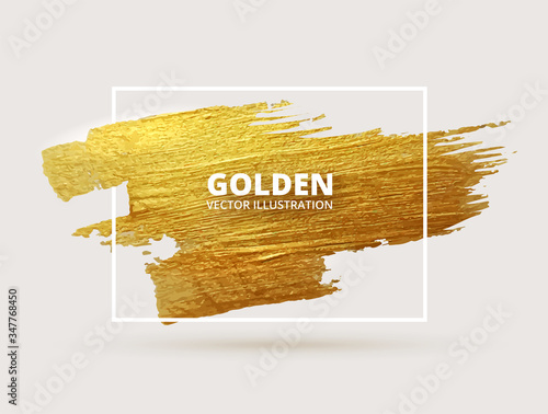Gold paint strokes. Vector illustration