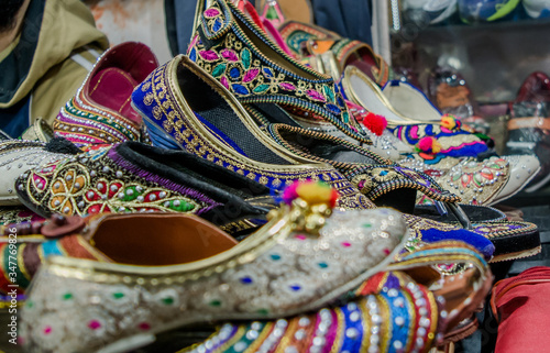 Indian Kashmiri handmade Jutti from Katra market Jammu
 photo