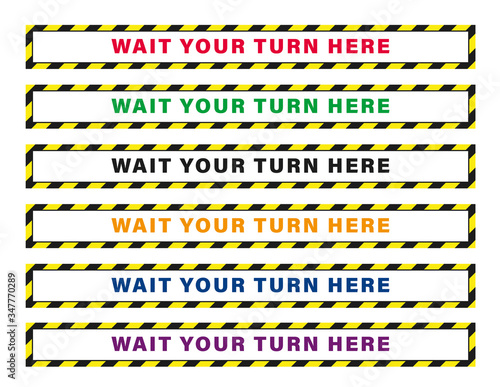 walkable sticker wait your turn white
