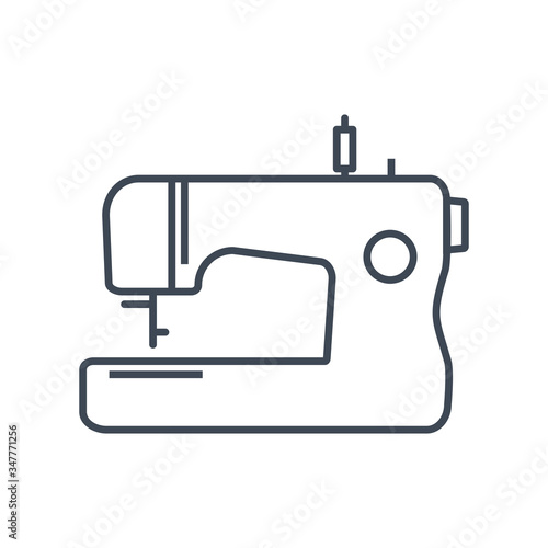 Thin line icon clothing, garment industry, sewing machine