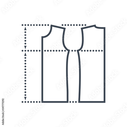 Thin line icon garment industry, sewing clothes pattern