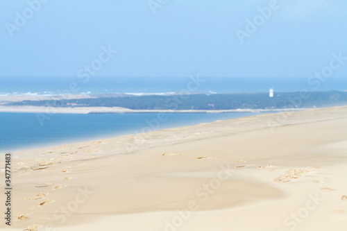 Pyla-sur-Mer, Landes/France; Mar. 27, 2016. The Dune of Pilat is the tallest sand dune in Europe. It is located in La Teste-de-Buch in the Arcachon Bay area, France, 60 km from Bordeaux. With more tha
