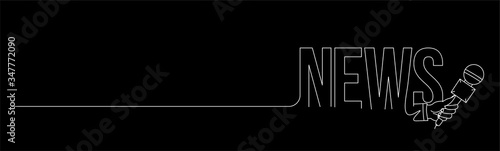 News Calligraphic line art Text shopping poster vector illustration Design.