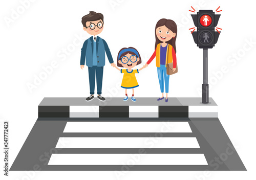 Traffic Concept With Funny Characters
