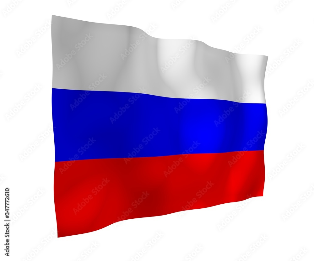Waving flag of the Russian Federation. The National. State symbol of the Russia. 3D illustration Waving flag of the Russian Federation. The National. State symbol of the Russia. 3D illustration