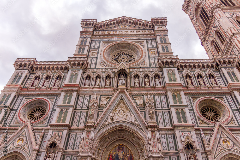 The Basilica di Santa Maria del Fiore and Giotto's Campanile, Florence, Italy