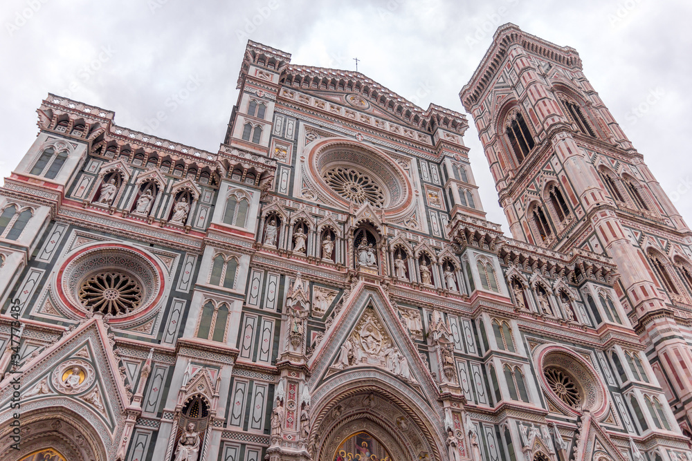 The Basilica di Santa Maria del Fiore and Giotto's Campanile, Florence, Italy