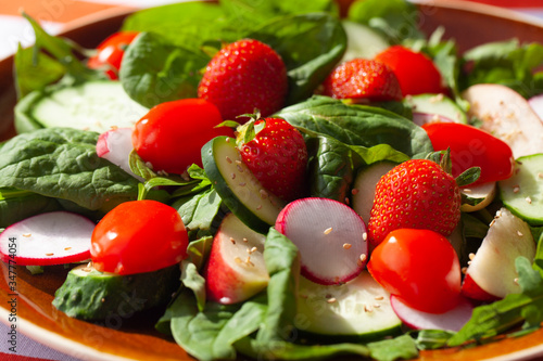 Macro photo of a delicious salad.