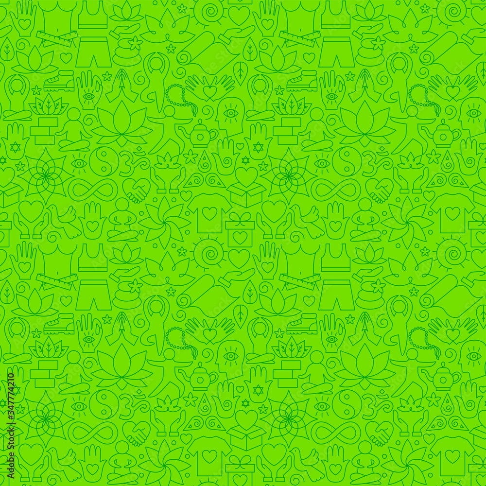 Yoga Meditation Line Seamless Pattern Yoga Meditation Line Seamless Pattern