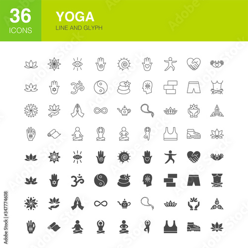 Yoga Line Web Glyph Icons