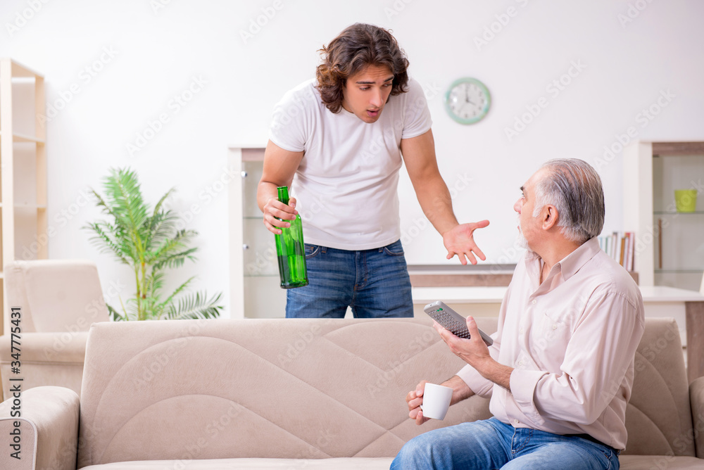 Man with drinking problem and the family Man with drinking problem and the family