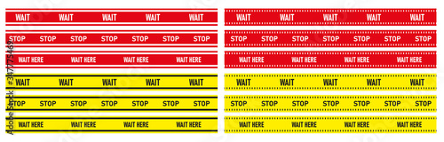walkable stickers wait here red and yellow