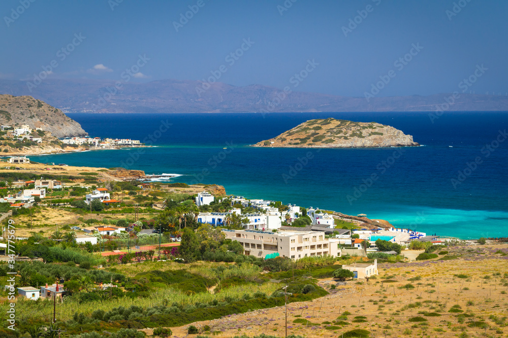 Beautiful coastline of Crete with blue lagoon, Greece