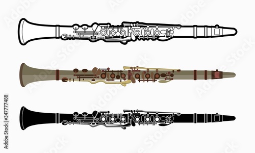Clarinet instrument cartoon music graphic vector