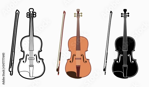 Violin instrument cartoon music graphic vector