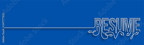 Resume Calligraphic line art Text shopping poster vector illustration Design.