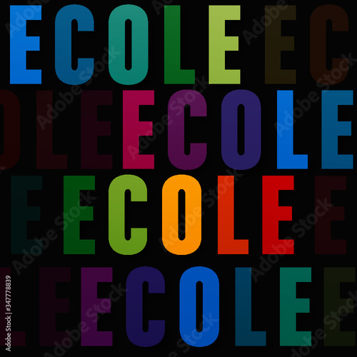 école- texte typographie coloré affiche concept