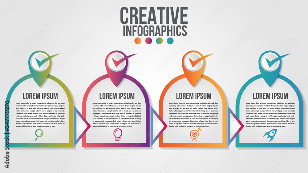Infographic modern timeline design vector template for business with 4 ...