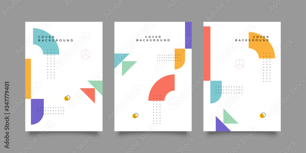 Placard templates set with Geometric shapes, Memphis geometric style flat and line design elements. Memphis art for covers, banners, flyers and posters. Eps10 vector illustrations Placard templates set with Geometric shapes, Memphis geometric style flat and line design elements. Memphis art for covers, banners, flyers and posters. Eps10 vector illustrations